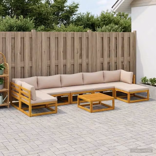 Set di divani 8 pz Naturale Legno di Acacia Massello 3417244