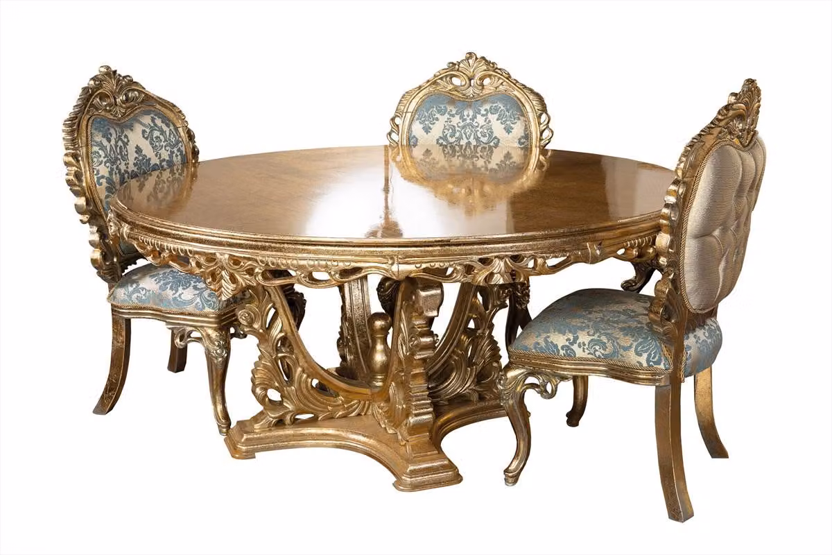 Set per sala da pranzo, gruppo tavolo da pranzo con 6 sedie, classico set da 7 pezzi, disponibile immediatamente