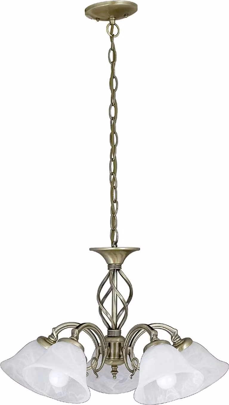 Rabalux 7135 Lampadario 5 spot Beckworth, E14, bronzo-argento-bianco, rotondo, classico, ø580mm
