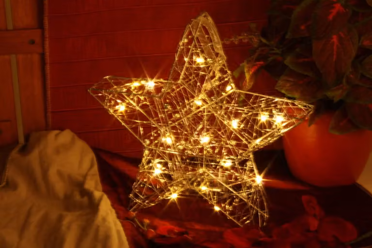 Stella di Natale con 20 LED - Stella dell'Avvento - Luci natalizie