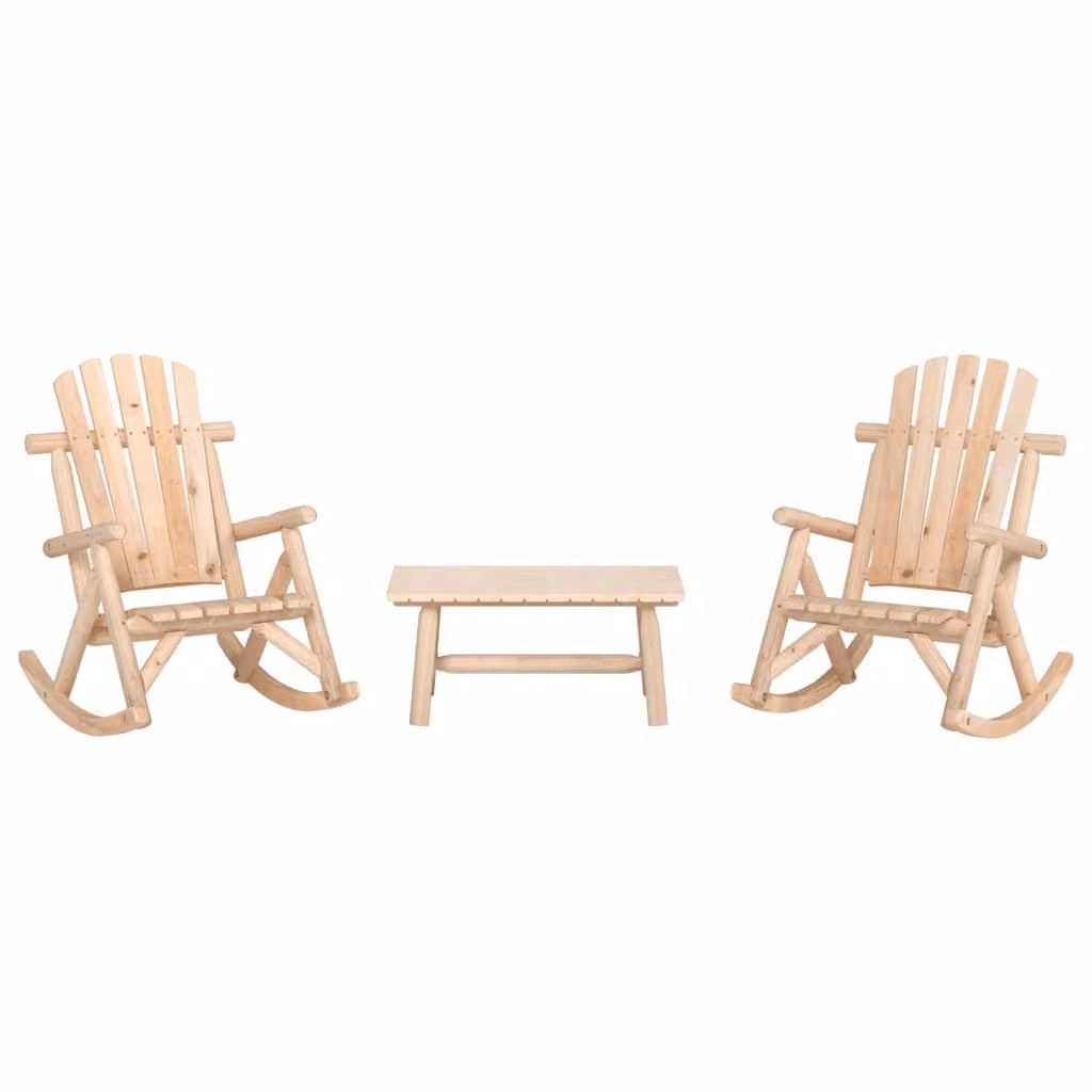 The Living Store Set di 3 pezzi per salotto da giardino in legno massiccio di abete rosso