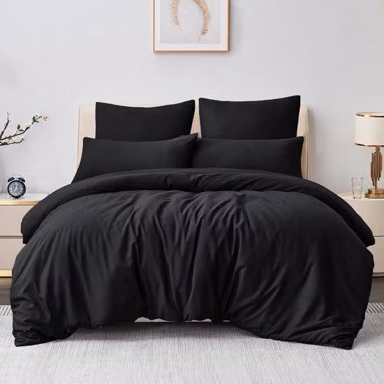 Ibenzoa® Set di lenzuola in microfibra composto da 3 pezzi: copripiumino da 220 x 240 cm + 2 federe da 80 x 80 cm. Tessuto morbido e traspirante, con chiusura a zip, angoli con laccetti e lavabile fino a 60 °C