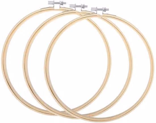 Set di 3 tubi per ricamo in bambù da 25 cm