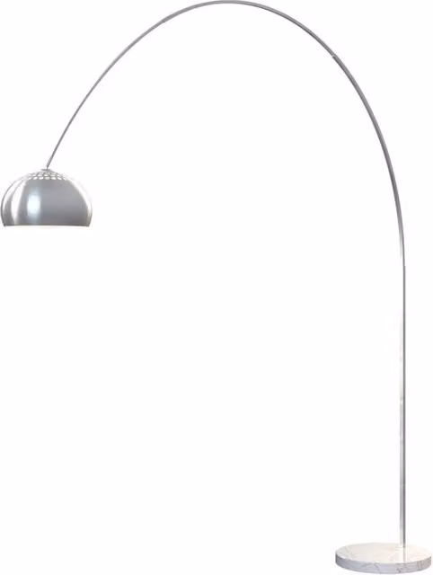 Piantana Contemporanea Turning Marmo Bianco Metallo Cromo 1 Luce E27