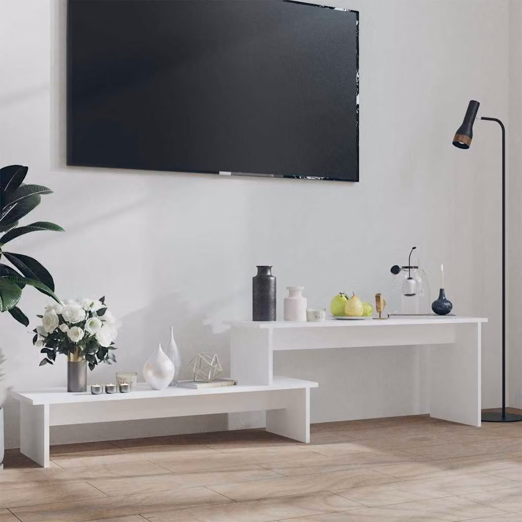 vidaXL Mobile Porta TV Bianco in Legno Multistrato e MDF, L: 180 cm, P: 30 cm, H: 43 cm