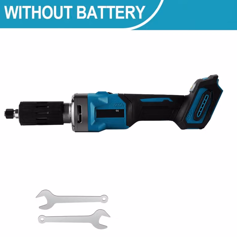 Smerigliatrice angolare elettrica - Motore da 2000 W senza spazzole - 21 V - 4 velocità - 0–35.000 giri/min - Mandrino di serraggio 6/6,35 mm - Senza batteria