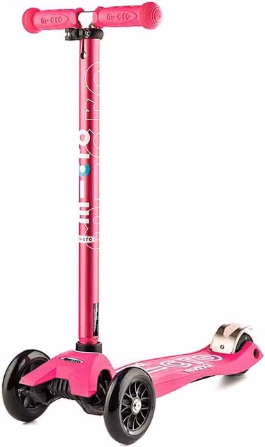 Monopattino a 3 ruote Micro Maxi Deluxe Rosa con manubrio telescopico, portata massima 70 kg