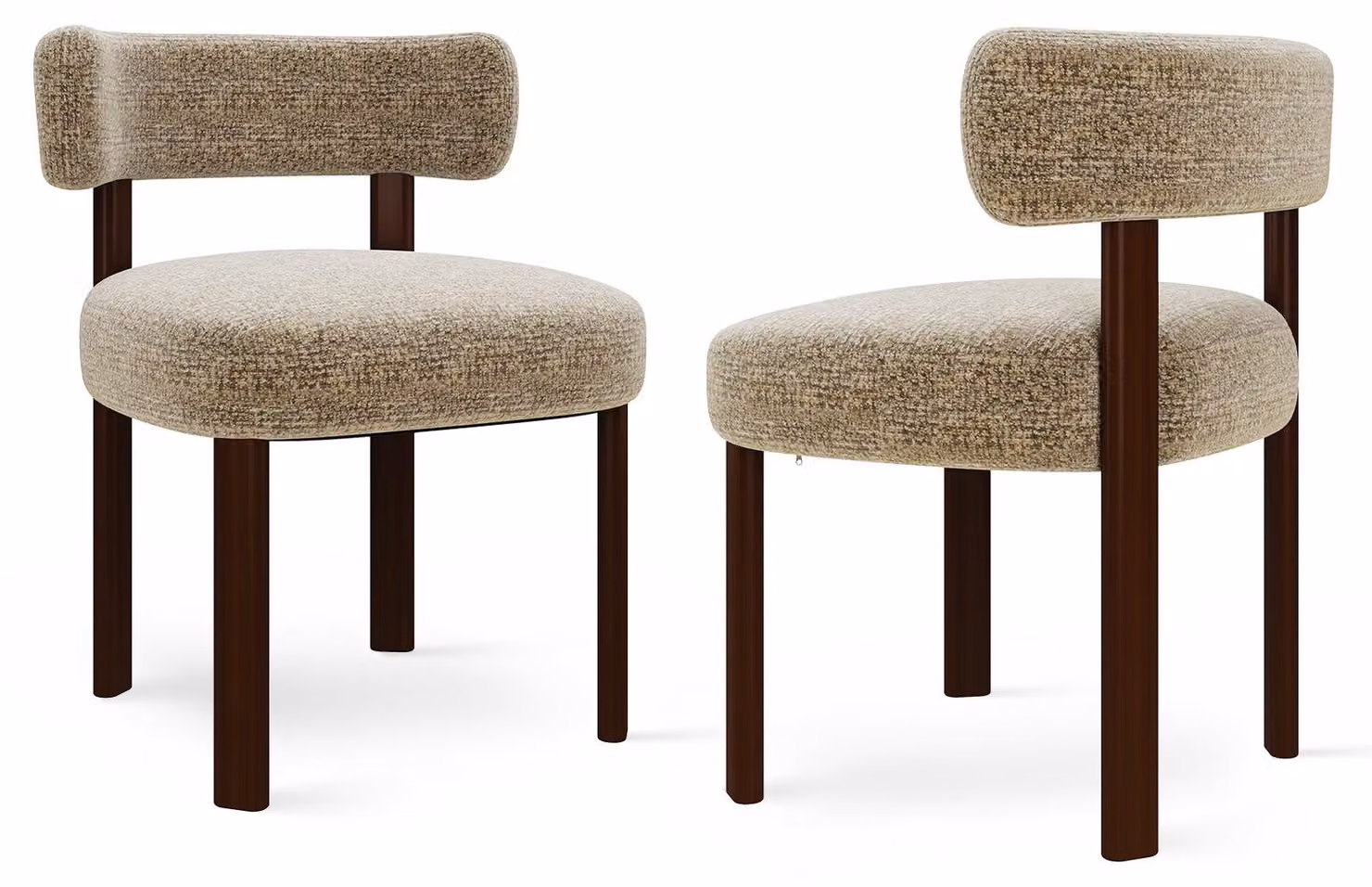 COLAMY Set di 2 sedie da pranzo in legno massello, design pulito e accogliente, per sala da pranzo o cucina, colore marrone