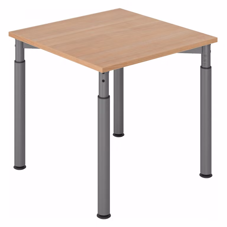 HAMMERBACHER YS08 höhenverstellbarer Schreibtisch nussbaum quadratisch