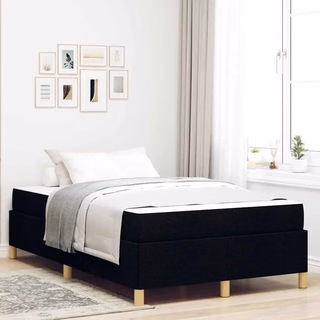 Struttura letto imbottita vidaXL in tessuto nero L/P/H: 200 x 120 x 280 cm – 1