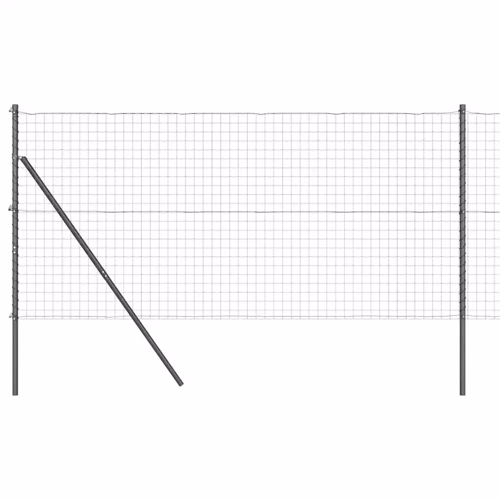 Recinzione in acciaio e PVC rivestito grigio con fissaggio a terra vidaXL L: 25 m, H: 1,2 m – 2
