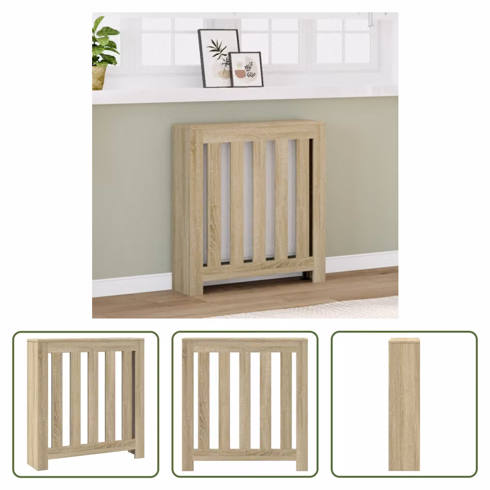 The Living Store Rivestimento per radiatori rovere Sonoma 78x20x82 cm Materiale a base di legno