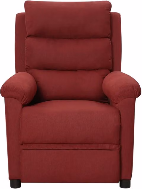 Poltrona relax reclinabile vidaXL in tessuto rosso con braccioli e struttura moderna