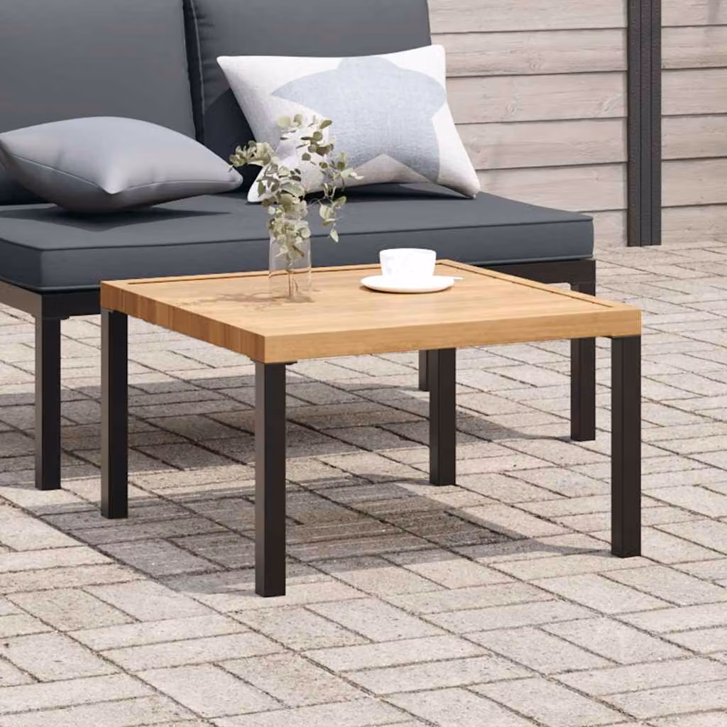 vidaXL Tavolino da Giardino Moderno Quadrato in Alluminio Verniciato Nero o Marrone L/P/H: 65 x 65 x 40 cm