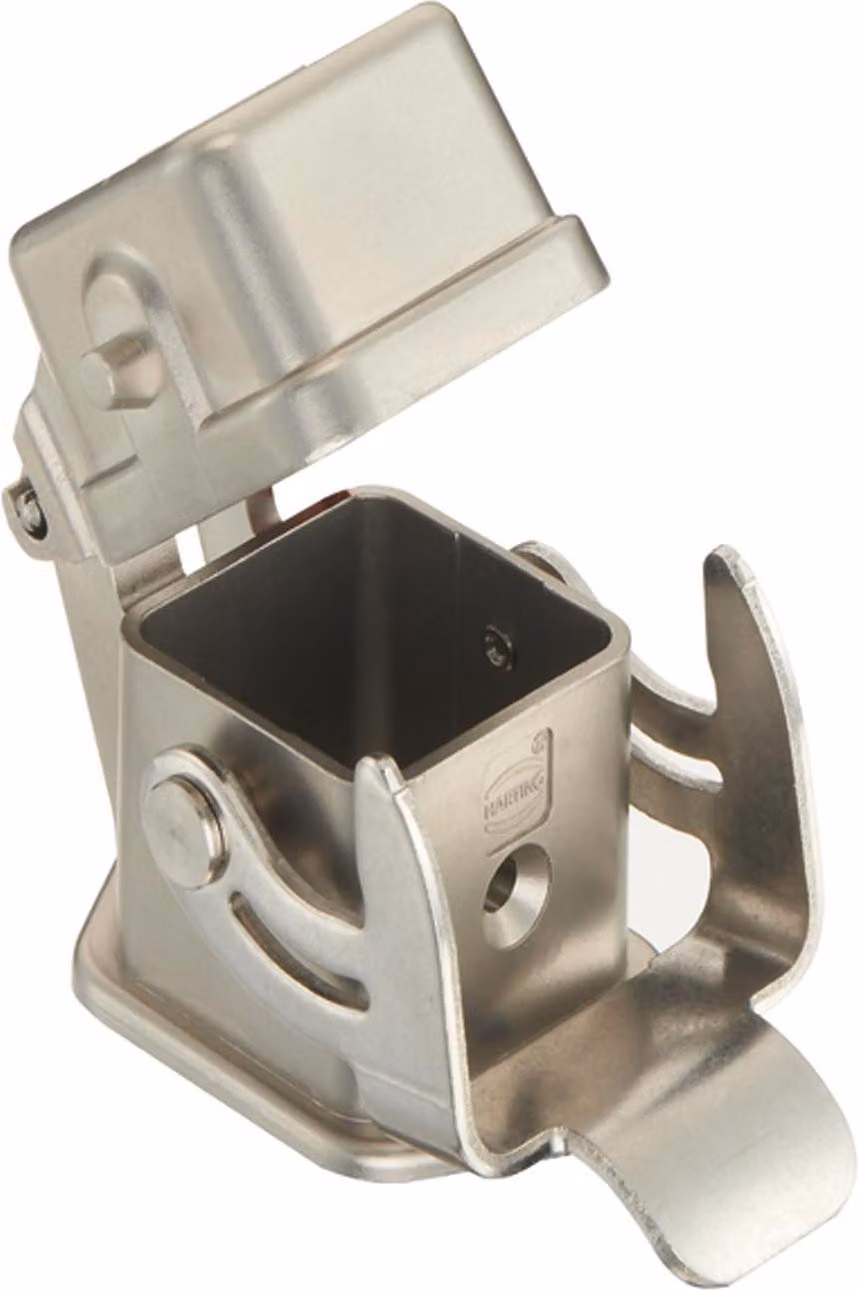 HARTING Han 3A INOX Custodia da montaggio diritta con 1 staffa con cappuccio protettivo in metallo - 1 pezzo
