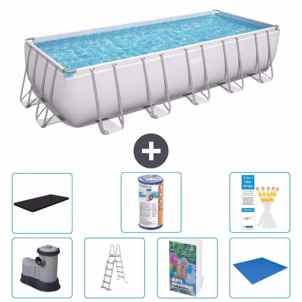 Bestway Power Steel, piscina rettangolare - 640x274x132 cm - 6 pezzi, modello S594