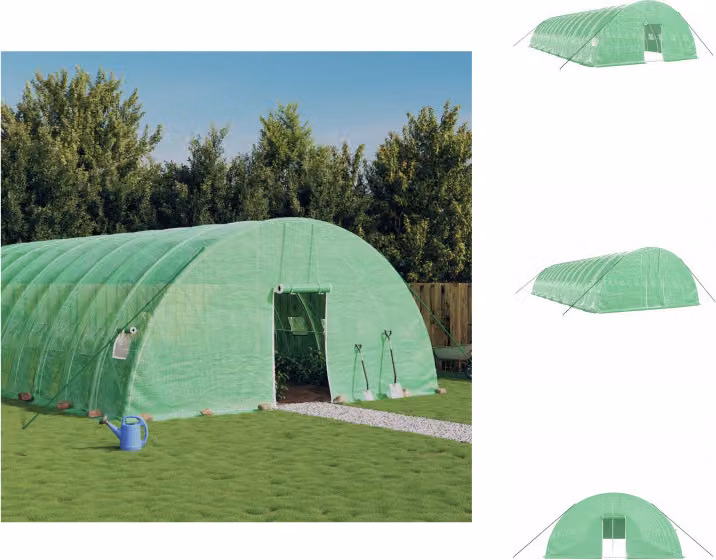 vidaXL Serra con struttura in acciaio Verde 84 m² 14x6x2,85 m - Serre