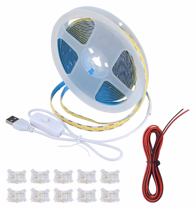 Accessori per stampanti 3D: striscia LED COB con cavo USB, 5V, lunghezza 4 metri, luce bianco caldo