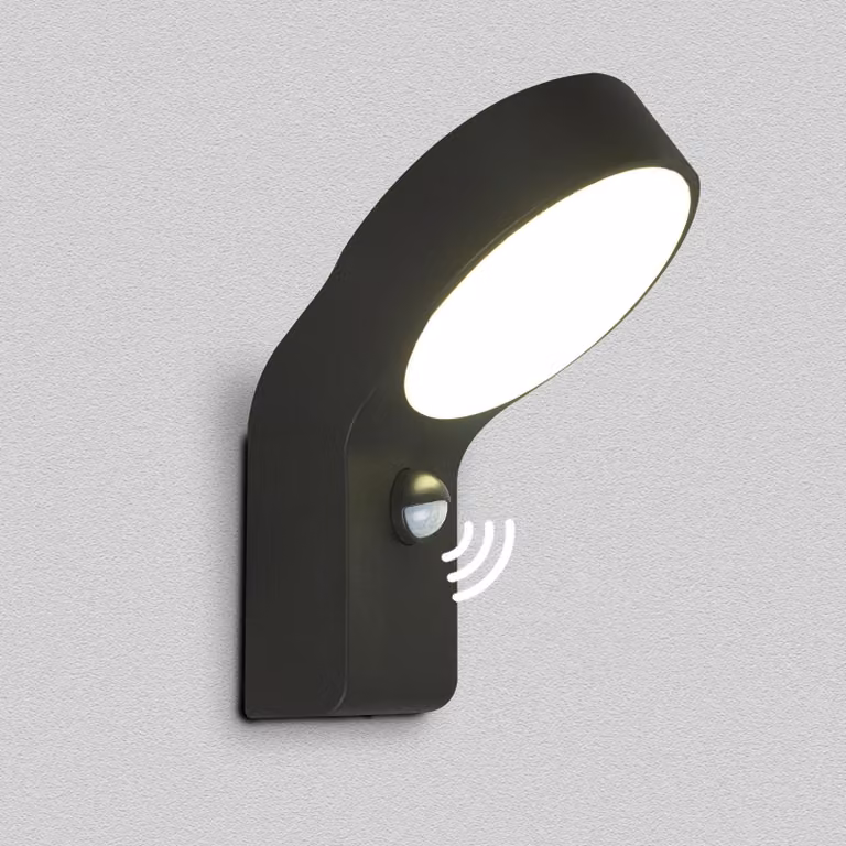 Lampada da esterno, 8,5 W, con sensore di movimento, 600 lumen, grado di protezione IP65