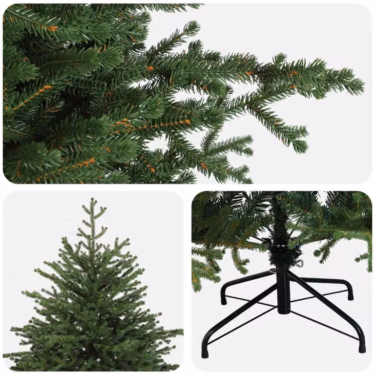 Albero di Natale artificiale pieghevole, altezza 240 cm, realizzato in PVC e metallo