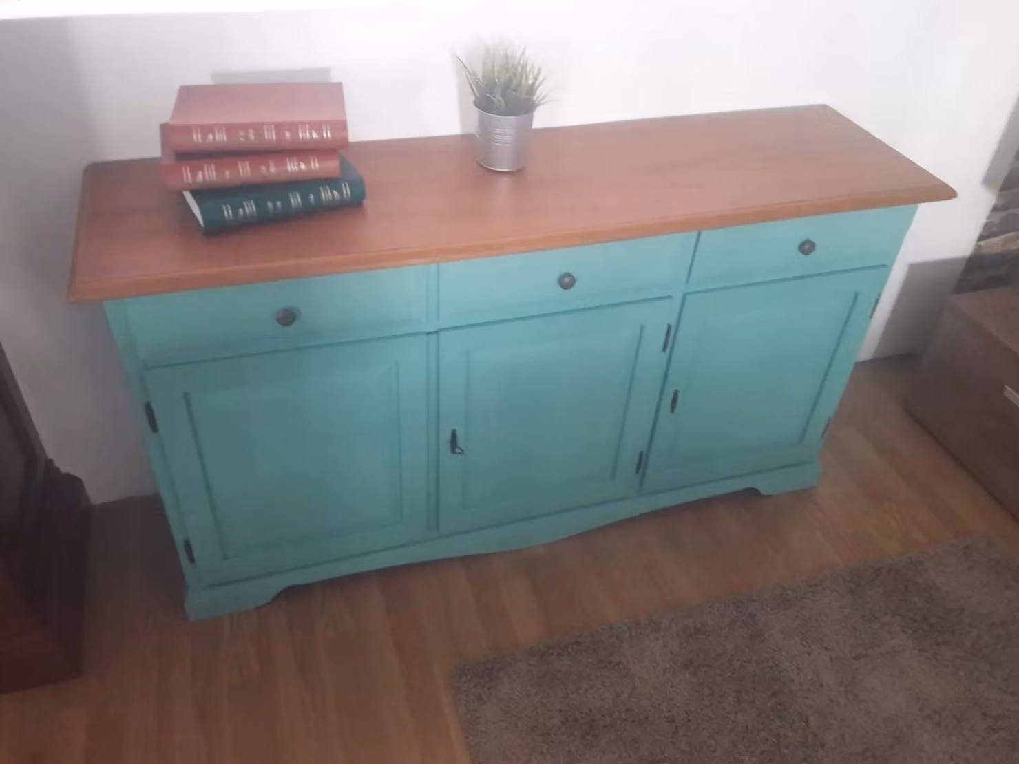 Madia credenza in legno laccato verde Mobili 2G L/P/H: 156 x 42 x 85 cm – 2