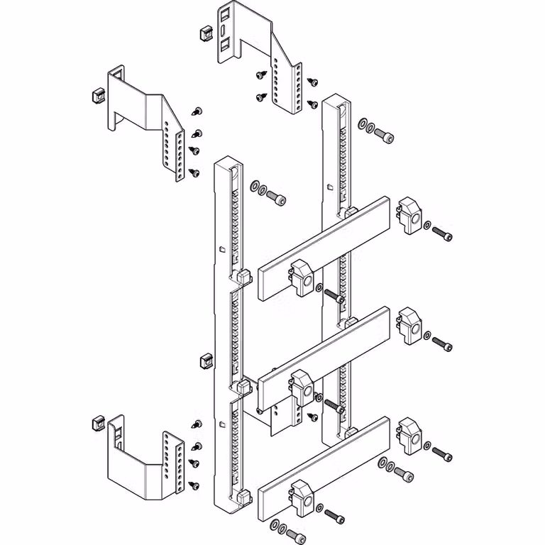 Modulo barra collettrice ABN piatto 1FB/5RE 185 mm con CU 50x10 mm, a 3 poli, EBM 150 mm MFSC15983