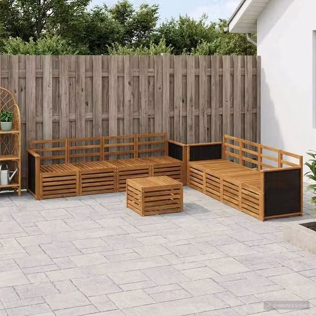 Set di divani da esterno 9 pz Naturale 3384160