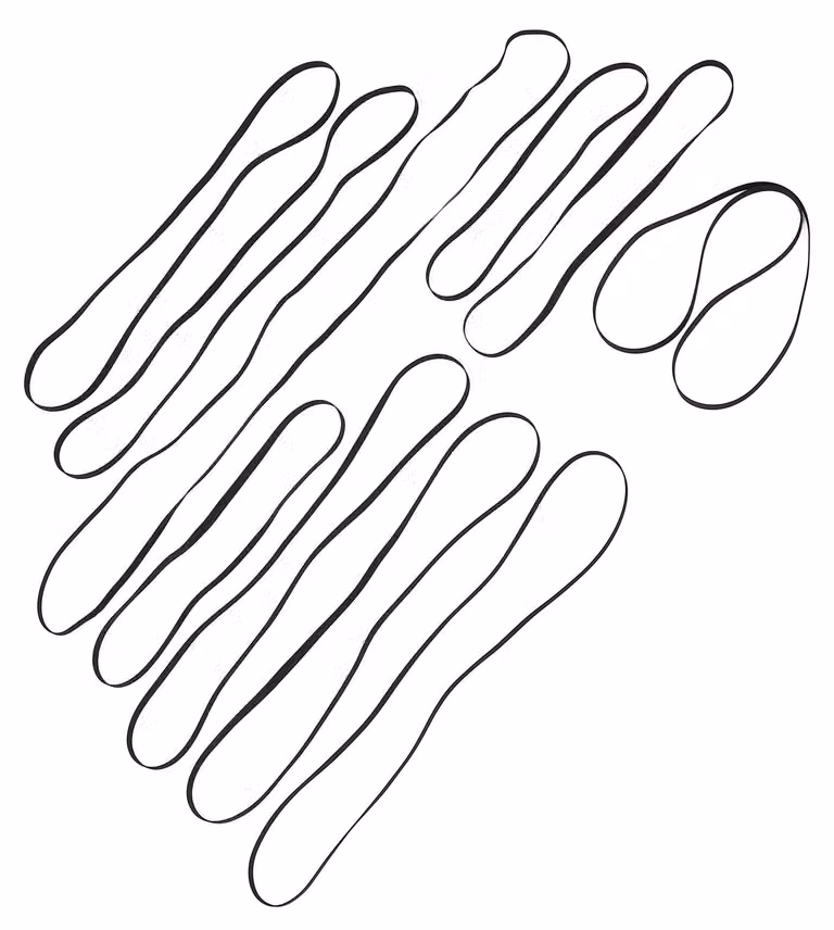 Kit cinghie per giradischi, 10 misure, da 190 a 471 mm, in gomma elastica, a basso rumore
