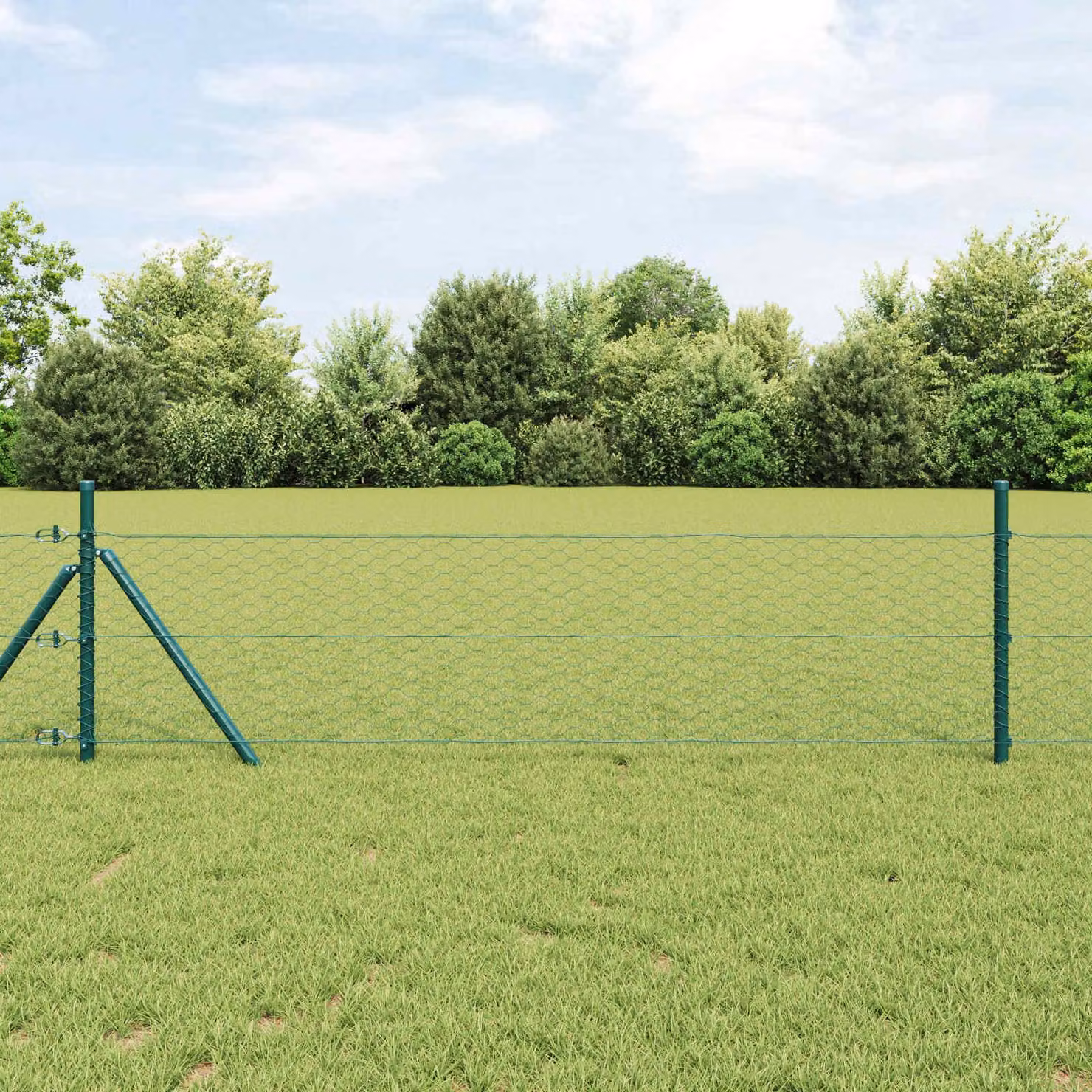 Maison Exclusive - Recinzione a maglia esagonale, PVC, verde, dimensioni 0,6 x 10 metri