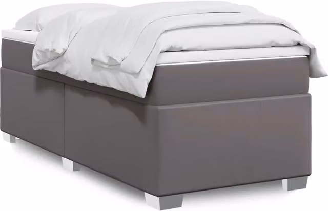 Giroletto a Molle con Materasso Grigio 90x190 cm in Similpelle 3285191