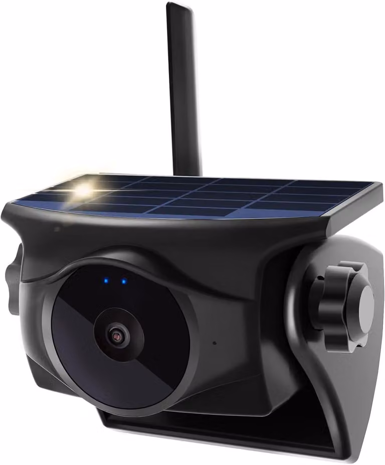 Telecamera posteriore per auto, wireless, con alimentazione solare, risoluzione 1080P HD, visione notturna, rilevamento AI, montaggio magnetico, compatibile con Wi-Fi a 2,4 GHz (solo telecamera)