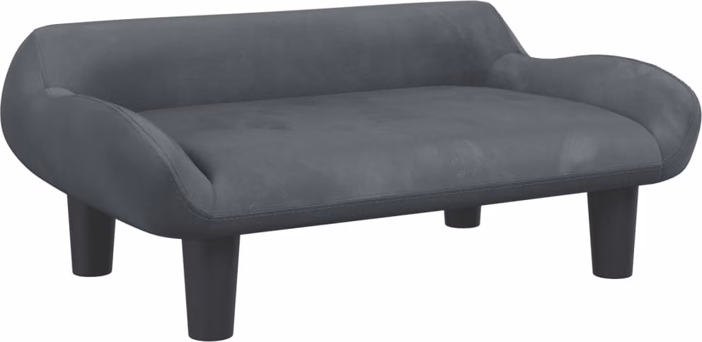 Lettino per Cani Grigio Scuro 70x40x24 cm in Velluto