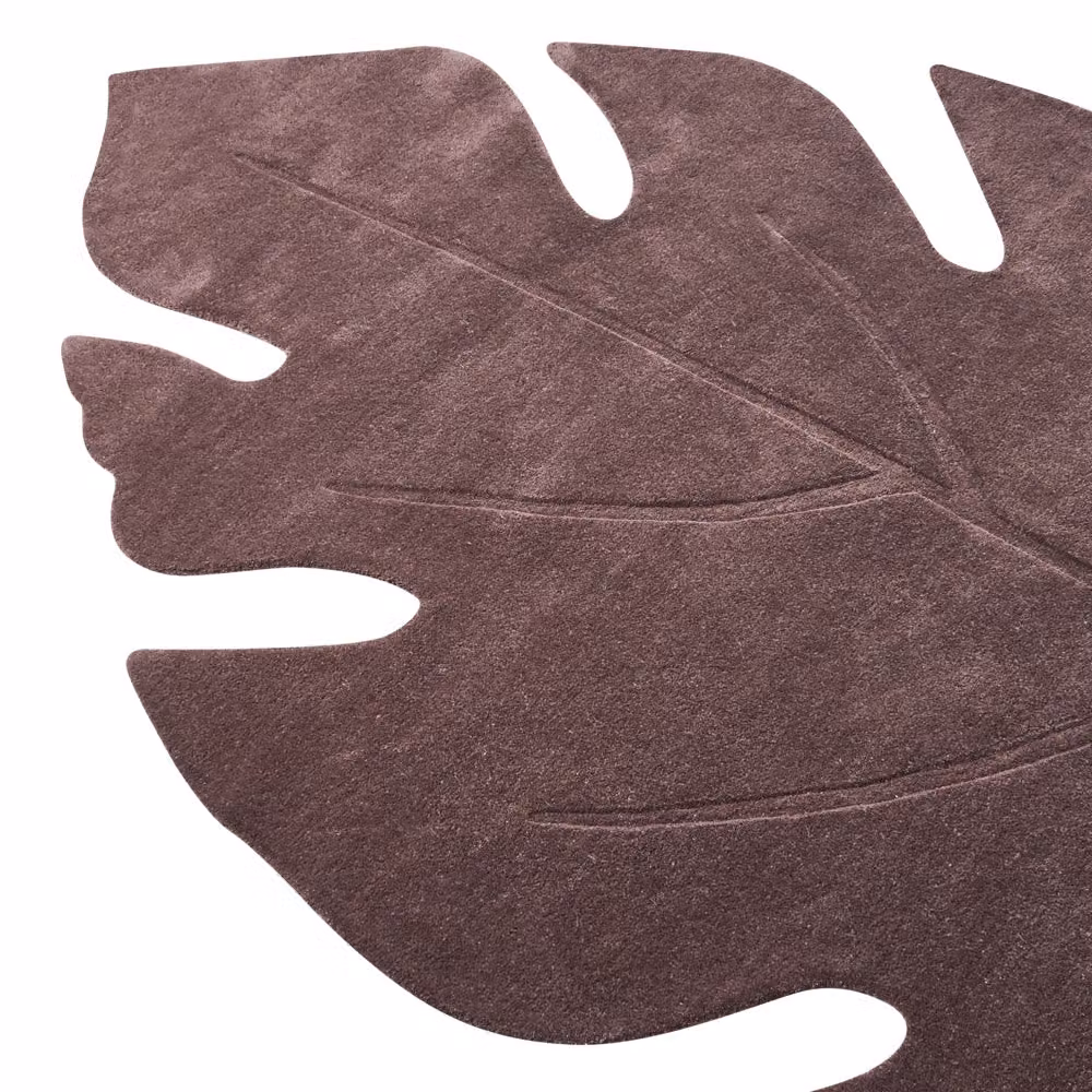 Tappeto a forma di foglia BELIANI in lana, fatto a mano, marrone, L: 160 cm, P: 230 cm – 2