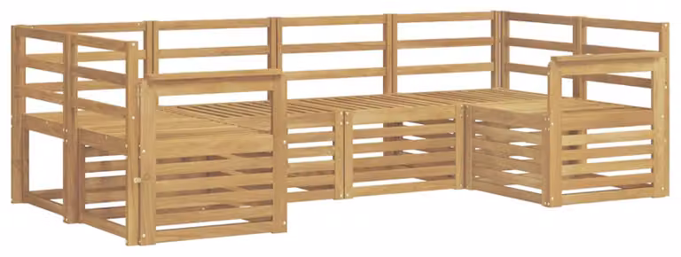 Set di divani da esterno, 6 pezzi, colore bianco, dimensioni 245 x 128,5 x 73 cm