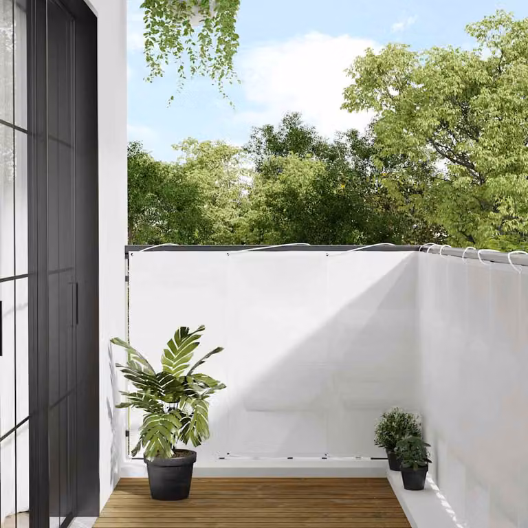Paravento da balcone vidaXL bianco in poliestere Oxford L: 700 cm, H: 120 cm