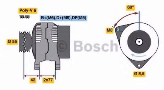 BOSCH 0 986 039 510 Alternatore LiMa 70 A 14 V