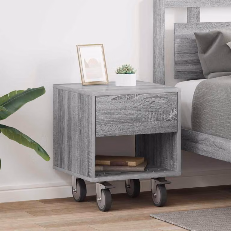 Set di 2 comodini vidaXL moderni in colore grigio, L 40,5 cm x P 40 cm x H 48 cm