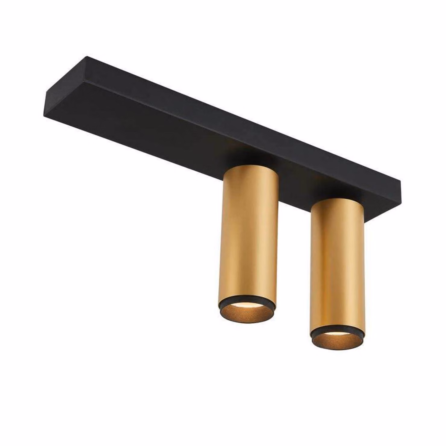 LOOM DESIGN Faretto da soffitto a LED X-Beam, 2 luci, nero/oro dimmerabile, Nero, Soggiorno / Sala da pranzo, Alluminio, Moderno