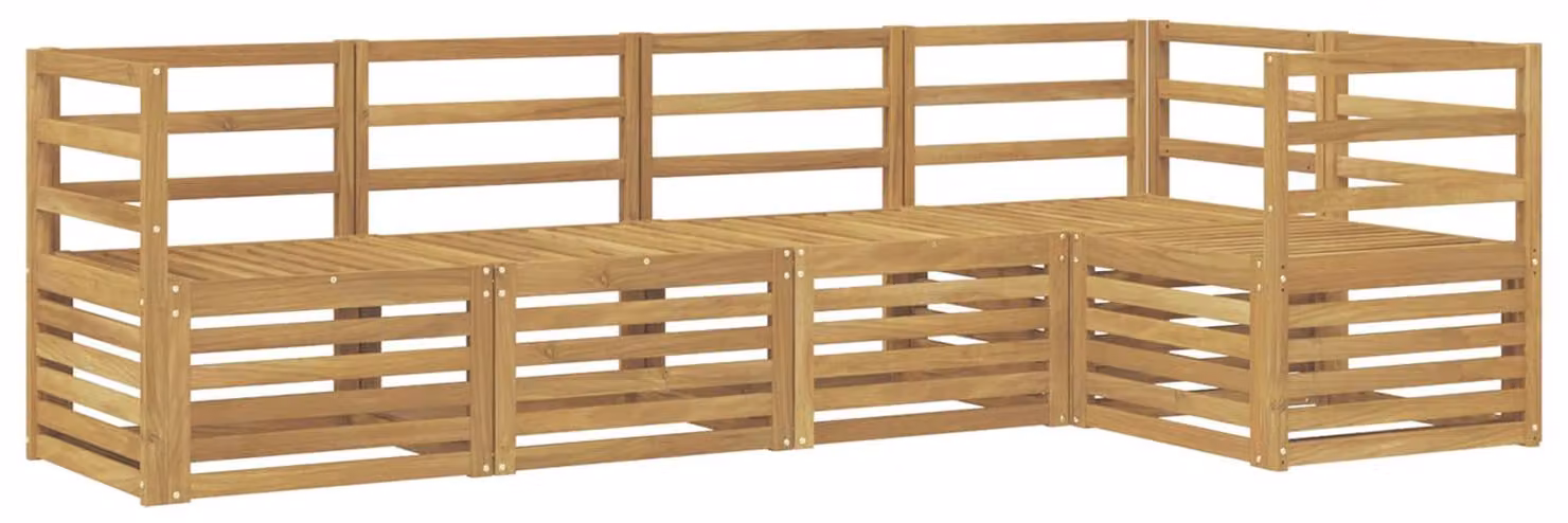 Set di divani da esterno, 5 pezzi, colore bianco, dimensioni 245 x 126,5 x 73 cm