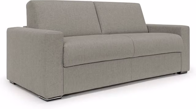 Divano letto Nixon Divani.Store in tessuto grigio con materasso, modello moderno con copriletti rimovibili, L/P/H: 200 x 140 x 20 cm (materasso 140 x 197 cm)