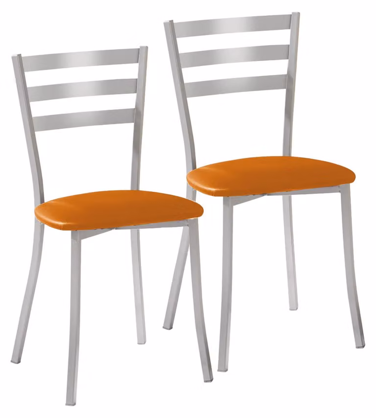 2 sedie da cucina, metallo/ecopelle, altezza seduta 45 cm, colore blu