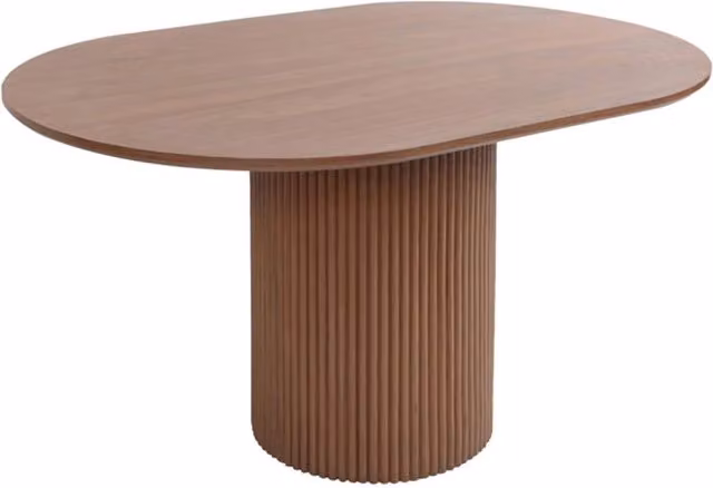 Tavolino ovale Sweeek in legno color noce con finitura opaca L: 60 cm, P: 45 cm, H: 10 cm