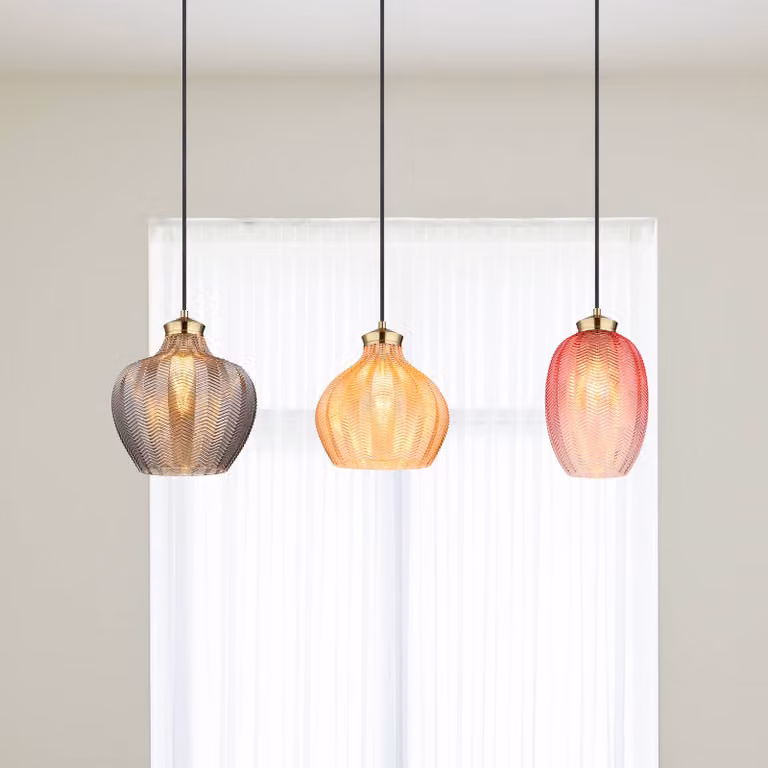 Globo Lampada a sospensione in vetro Jessica, dimmerabile, Multicolore, Soggiorno / Sala da pranzo, Vetro, Lampada a sospensione