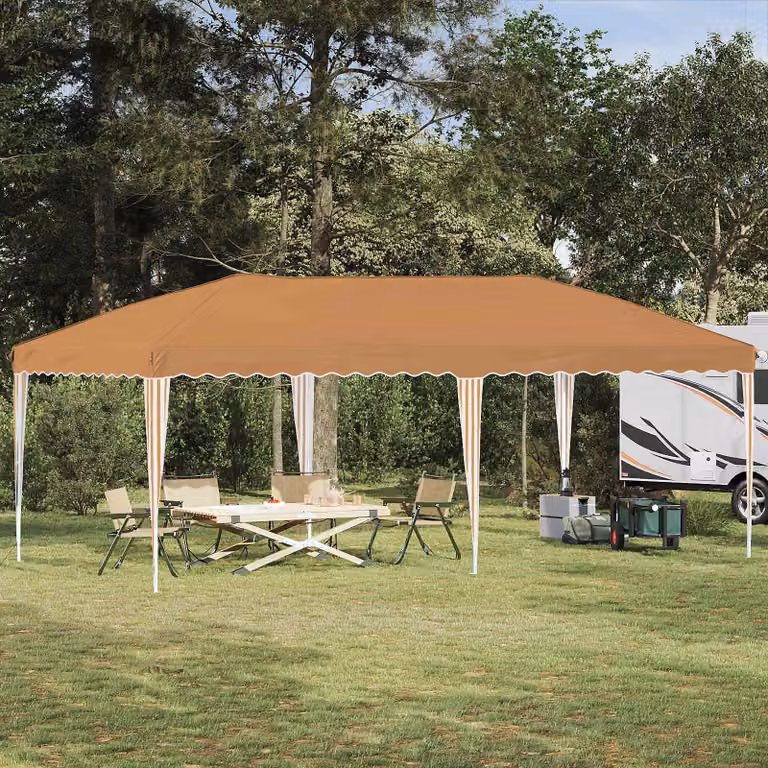 Maison Exclusive - Tenda pop-up per feste, dimensioni 575 x 290 x 245 cm, colore beige