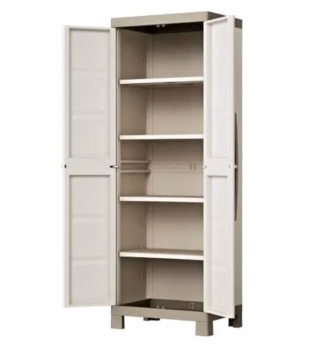 Keter Armadio Alto Excellence, 4 Ripiani Regolabili, Beige/Tortora, 65x45x182 H Cm