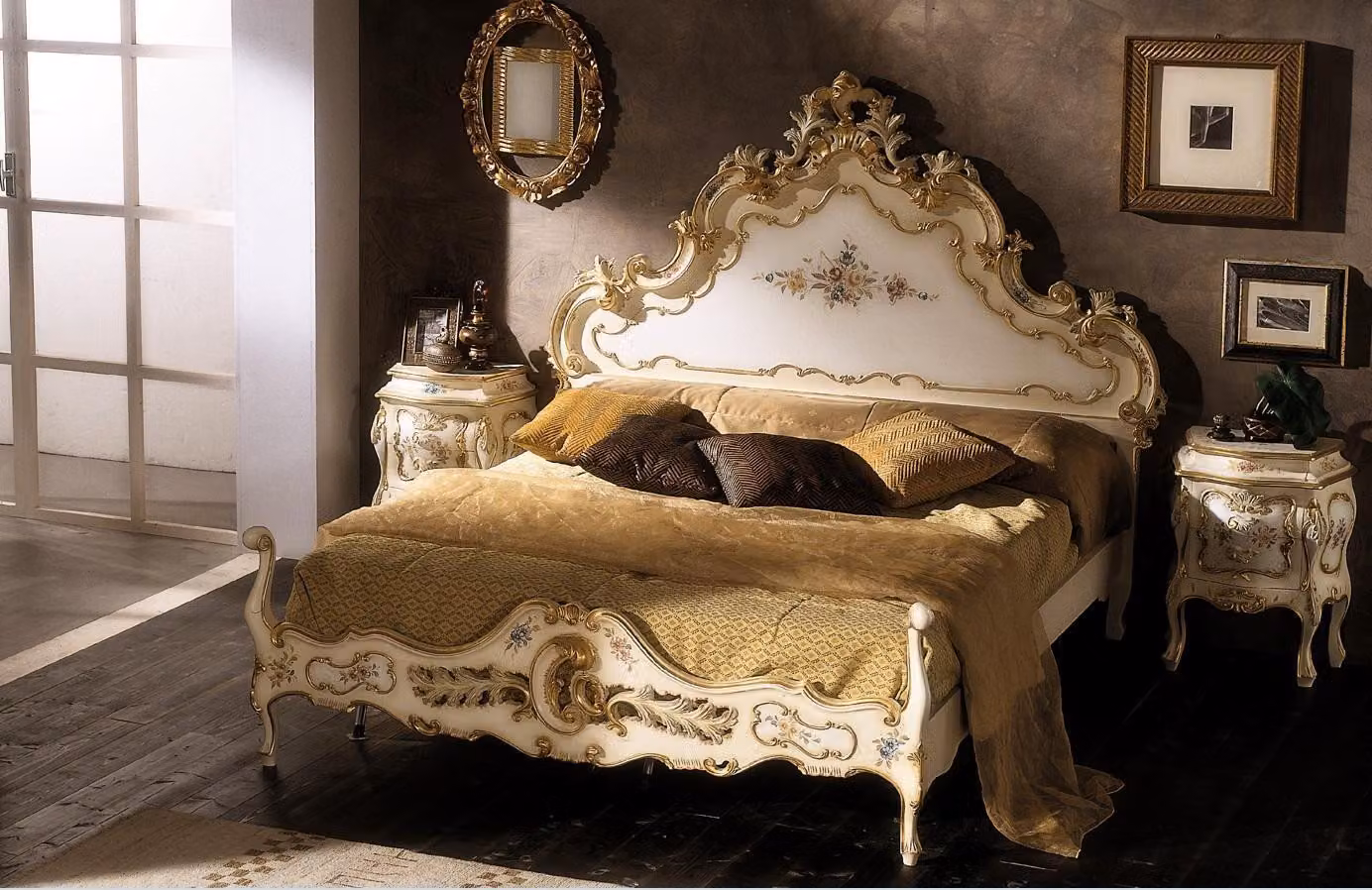 Schlafzimmer weiß Bett Holz Luxus Vaccari cav giovanni Massivholz