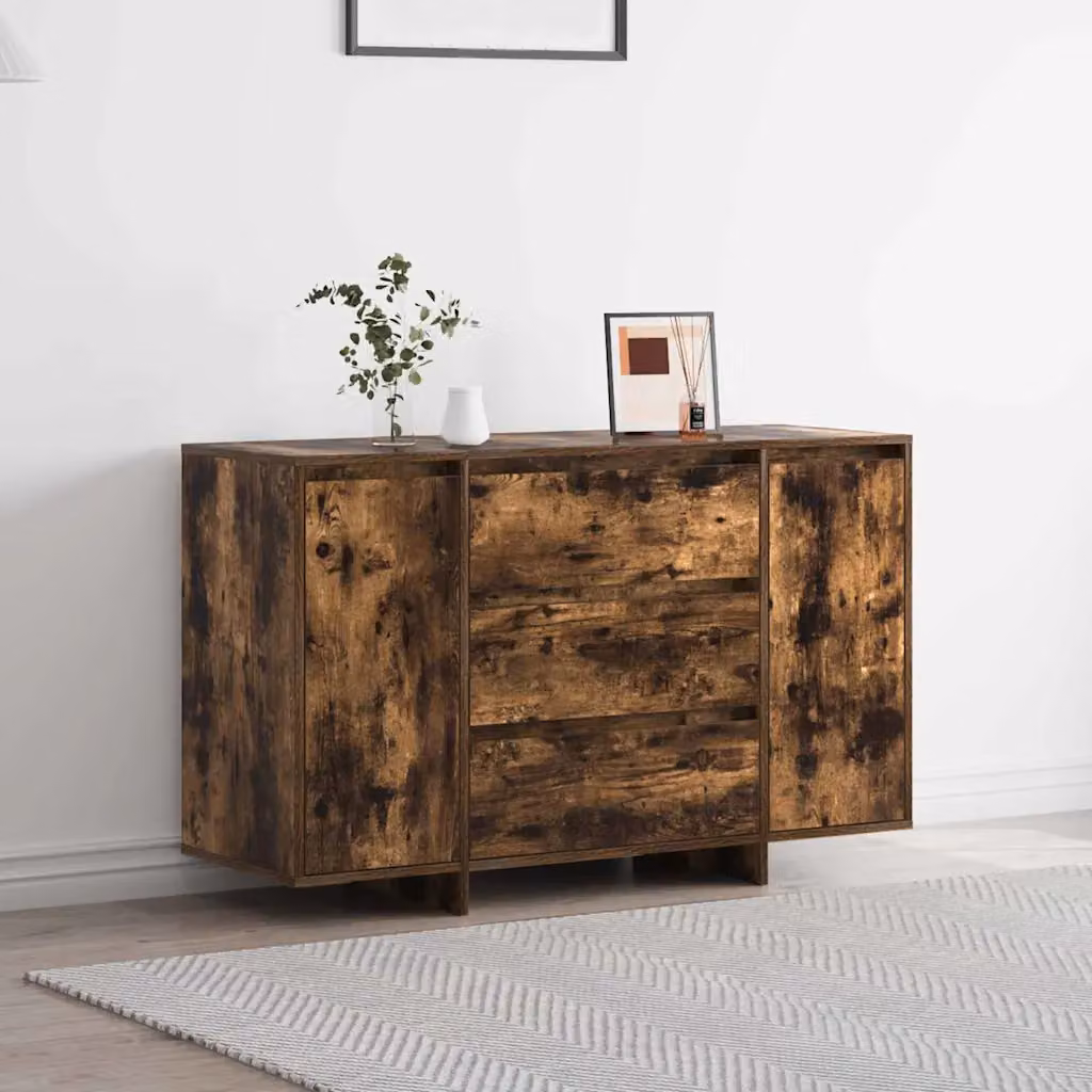 Credenza moderna vidaXL in legno ingegnerizzato color rovere fumé, L 120 x P 41 x H 75 cm