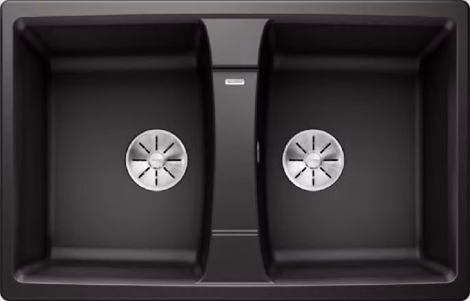 Lavello Blanco Lexa 8, in Silgranit, dimensioni 780x500 mm, colore nero, codice prodotto 525906