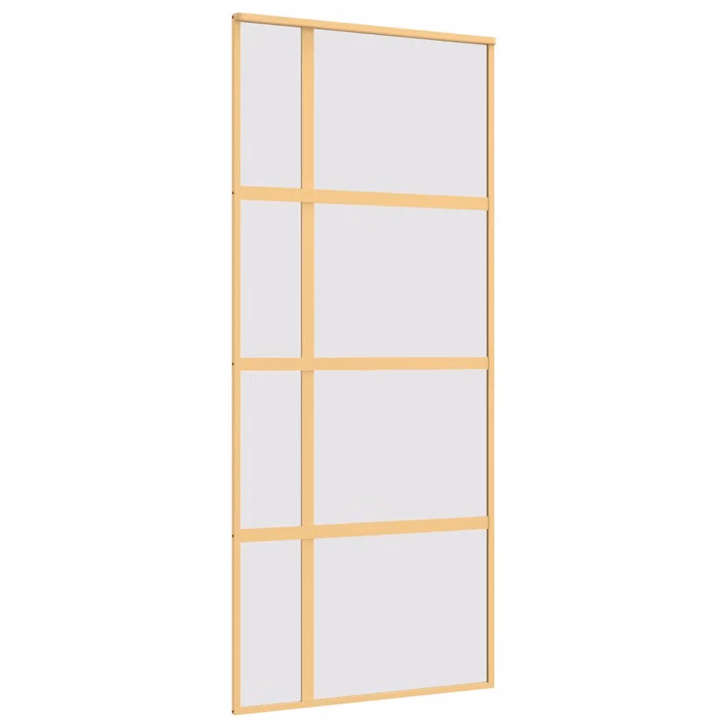 Porta Scorrevole Dorata 90x205 Vetro Smerigliato ESG Alluminio