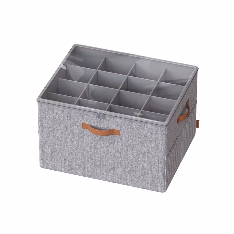 Organizer scarpe regolabile con coperchio trasparente, Grigio Tortora